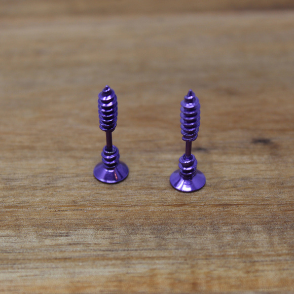 Screw Earrings (Purple) - Picture 2 of 3